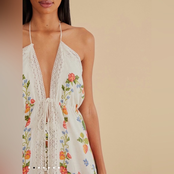 Farm Rio White Banana Vitamin Lace Dress Swim Cover Up - Picture 14 of 16